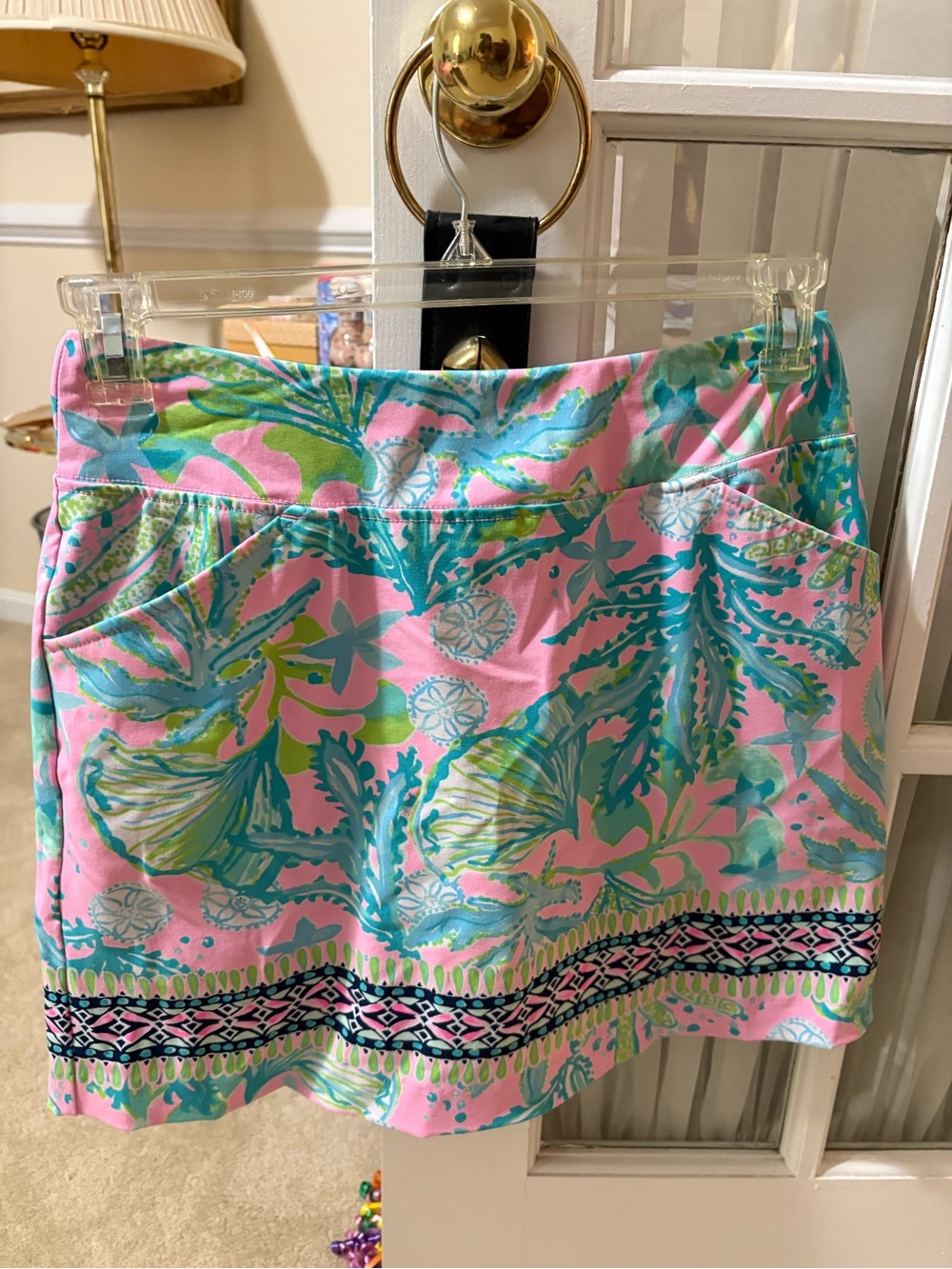 Lilly Pulitzer Luxletic Pink Tropical Print Mini Skort - Picture 3 of 11